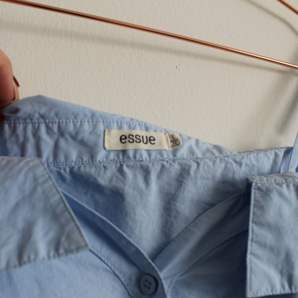 Light Blue, Off-The-Shoulder Button-Down - Picture 5 of 5